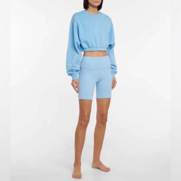 NWOT Alo Yoga Airbrush High-Waist Biker Short Blue Skies Size XXS